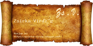 Zsirka Virág névjegykártya